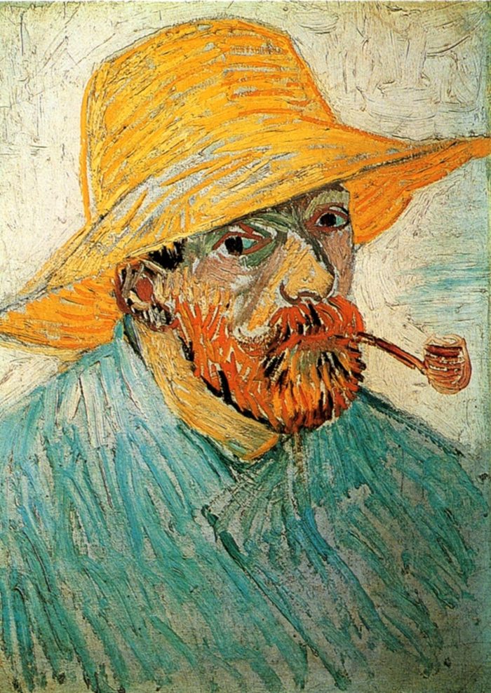 Art Reproductions Self Portrait With Pipe And Straw Hat 1888 By